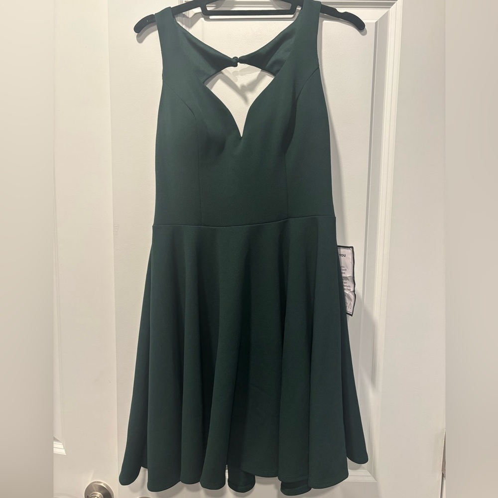 B Darlin Green Fit and Flare Cocktail Dress